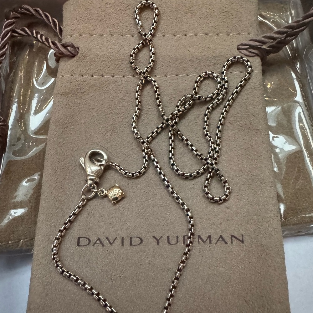 David Yurman 17” Sterling Silver Box Chain Necklace